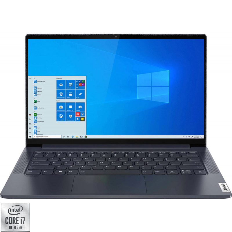 Ultrabook Lenovo 14'' Yoga Slim 7 14IIL05, UHD, Procesor Intel® Core i7-1065G7 (8M Cache, up to 3.90 GHz), 16GB DDR4X, 1TB SSD, Intel Iris Plus, Win 10 Home, Slate Grey