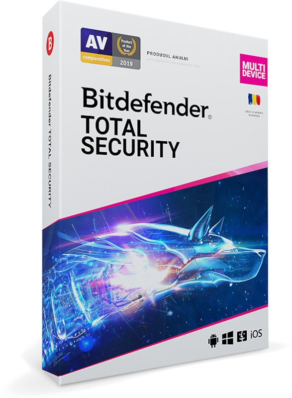 Antivirus Bitdefender Total Security & Premium VPN Multi-Device,  10 Dispozitive, 1 An, Licenta noua, Retail