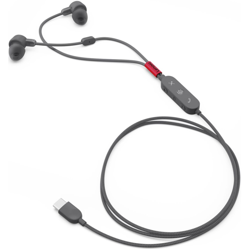 Casti Lenovo Office/Call Center, Go USB-C ANC In-Ear Storm Grey