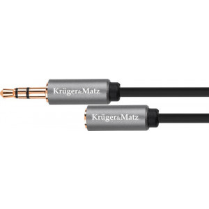 Kruger&Matz Jack 3.5 mm Male - Jack 3.5 mm Female, 1.8m, negru