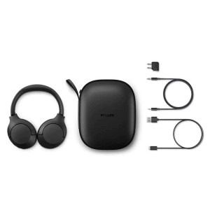 Philips Over-Ear, TAH8506BK/00, ANC, Bluetooth, aplicatie mobila, Negru