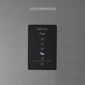 Heinner Congelator HFF-V280NFXF+, No Frost, 280 L, Clasa F, Control electronic, 186 cm, Argintiu