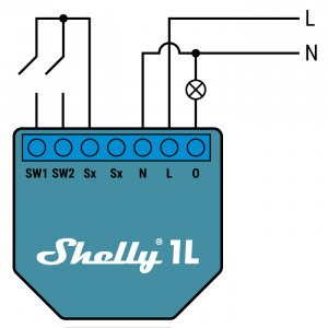 Shelly 1L inteligent pentru automatizari, Wi-Fi, 20 W, control aplicatie, control vocal