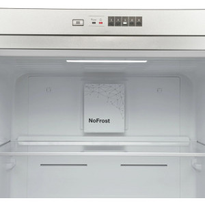 Heinner HF-V401NFXF+, 389 L, No Frost, Control electronic, Super racire, Clasa F, 186 cm, Argintiu
