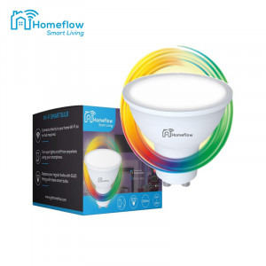 Homeflow Bec inteligent LED Wireless B-5001, GU10, 5W(35W), 300lm, RGB, Control de pe telefonul mobil