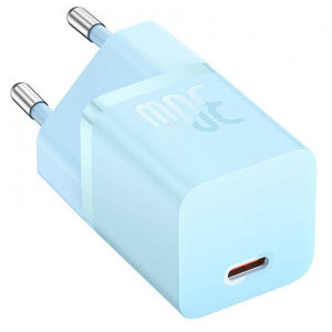 Baseus Mini, GaN5 1x USB-C, Fast Charge 30W, Blue