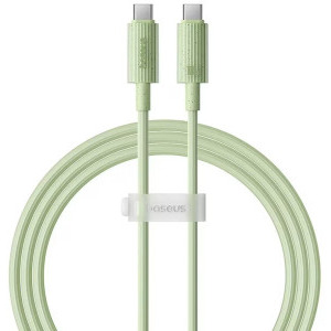 Cablu de date / adaptor Baseus Habitat Series, USB-C Male la USB-C Male, 100W, 2 m, Green