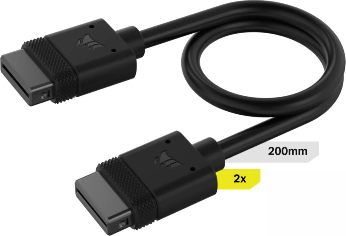 Accesoriu ventilatoare / radiatoare Corsair Cablul iCUE LINK 200mm Black, 2 buc