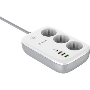 Tellur Prelungitor Wireless 3 Prize, 3x USB-A, 1x USB-C, PD 30W, QC 18W, 1m
