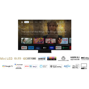 TCL Smart TV QLED Mini LED 85C805 Seria C805 215cm gri-negru 4K UHD HDR