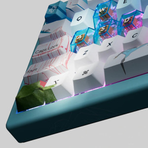 QwertyKey 61 Pro Western RGB Blue Liniar Prelubrifiat V2 Switch Mecanica