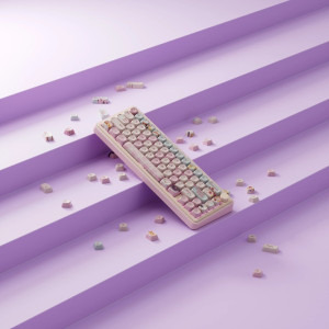 QwertyKey 65 Pro Bliss RGB Pink Liniar Prelubrifiat V2 Switch Mecanica