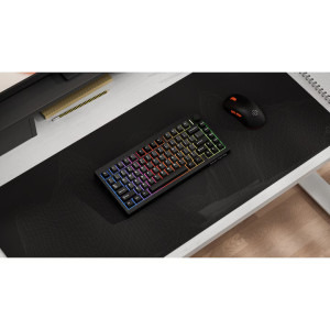 QwertyKey 75 Pro V2 RGB Black Liniar Prelubrifiat V2 Switch Mecanica