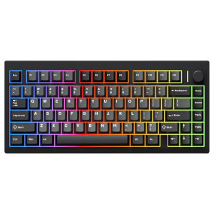 QwertyKey 75 Pro V2 RGB Black Liniar Prelubrifiat V2 Switch Mecanica