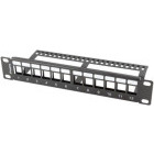 Accesoriu retea Lanberg Patch panel 10 inch 12 Porturi 1U Blank, Negru PPKS-9112-B