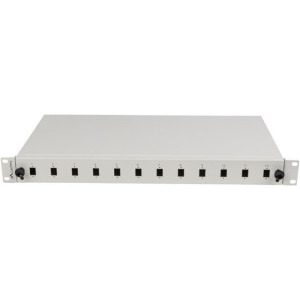 Lanberg Patch panel 19 inch 12 Porturi 1U Fiber SC Simplex/LC Duplex, Gri FOP1-12SS-LDS