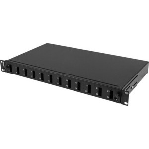 Lanberg Patch panel 19 inch 12 Porturi 1U Fiber SC Duplex/LC Quad, Negru FOP1-12SD-LQB
