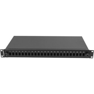 Lanberg Patch panel 19 inch 24 Porturi 1U Fiber SC Simplex/LC Duplex, Negru FOP1-24SS-LDB