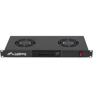 Lanberg AK-1502-B 1U, Panou de ventilatie, 19", 2 ventilatoare, LCD, Termostat, Black
