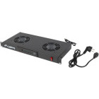Lanberg AK-1502-B 1U, Panou de ventilatie, 19", 2 ventilatoare, LCD, Termostat, Black