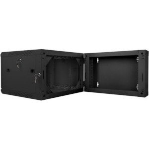 Lanberg WF02-6606-10B 6U, Wall mount, 600 x 600, Glass door, Black