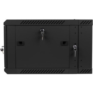 Lanberg WF02-6606-10B 6U, Wall mount, 600 x 600, Glass door, Black