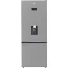 Combina frigorifica Beko B3RCNE534HDXB, 490 L, Clasa E, No Frost, HarvestFresh, AeroFlow, Dozator apa, Control electronic, 187 cm, Metal Look