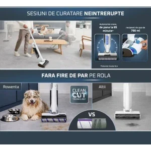Rowenta X-Clean 12 GZ7267E0, vertical cu mop, 230W, 0.79L, Alb