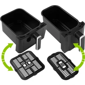 ECG Friteuza cu aer cald Dual Fry AF 8300, 2700W, 5.2 L / 3.1L, Negru