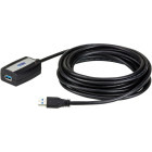 Cablu periferice ATEN UE350A USB tip A 3.2 Gen 1 Male la USB tip A 3.2 Gen 1 Female, 5 m, Repeater activ, Negru
