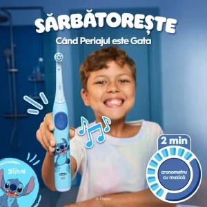 Oral-B Set 2x Periute de dinti electrice iO2 & iO Kids Disney Stitch Negru & Albastru + Trusa de calatorie