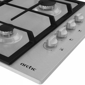 Arctic ARGW64125SX, Gaz, 4 arzatoare, Wok, Aprindere electrica, Inox