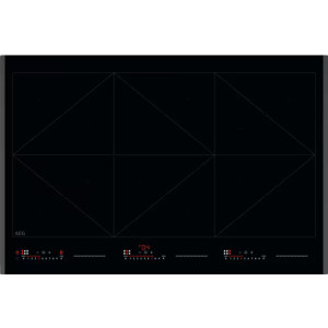 Plita incorporabila AEG NIR86T08FB, Inductie, 6 zone de gatit, PowerBoost, ActiveTouch, Hob2Hood, 75 cm, Negru