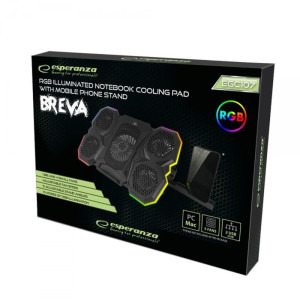 Esperanza Gaming laptops, 17.3 inch Breva, 5 ventilatoare, iluminare LED RGB