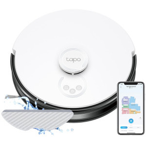 Aspirator robot TP-LINK Tapo RV30, Li-Ion 5000 mAh, 4200Pa, 0.4L, Alb/Negru