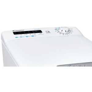 Candy verticala CSTG 272DVET/1-S, 7 kg, 1200 RPM, Clasa E, Gentle Touch Opening, Easy Iron, Alb