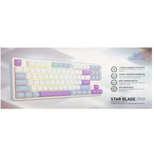 Redragon Star Blade Pro RGB TKL Alb-Mov Switch -uri liniare Mint Mambo Mecanica