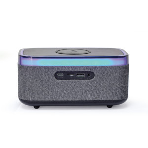 Gembird Ceas digital cu Boxa si Alimentator Wireless, 2 x 5W, RGB, Negru-Gri