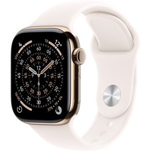 SmartWatch Apple Watch Series 11, Cellular, GPS, 42mm Carcasa Gold Titanium, Light Blush Sport Band - M/L