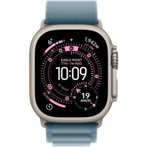 Apple Watch Ultra 3, Cellular, 49mm Carcasa Titanium, Light Blue Alpine Loop - Small