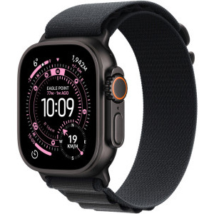 Apple Watch Ultra 3, Cellular, 49mm Carcasa Titanium Black, Black Alpine Loop - Medium