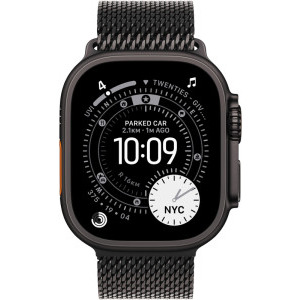 Apple Watch Ultra 3, Cellular, 49mm Carcasa Titanium Black, Black Titanium Milanese Loop - Small