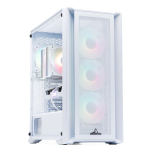 Gaming BALAUR Alb Black Friday Edition, AMD Ryzen 5 9600X 3.9GHz, 32GB DDR5, 1TB SSD, RX 9060 XT 16GB GDDR6, Iluminare RGB
