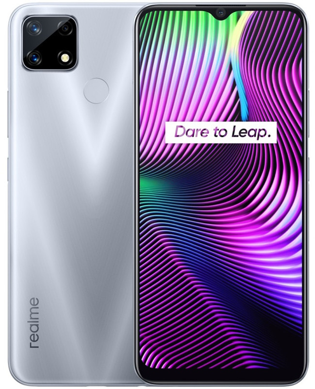 Smartphone Realme 7i, Ecran 90Hz, Gorilla Glass, 64GB, 4GB RAM, Dual SIM, 4G, 4-Camere, Baterie 6000 mAh, 3-Card Slot, Silver