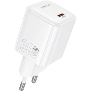 Borofone BN34, 1x USB-C, Quick Charge 30 W, White