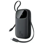 Baterie externa Baseus EnerFill FC31, 10000 mAh, 1x USB, 1x USB-C, 45 W, Display, 2x Cabluri USB-C integrate, Black