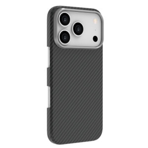 Lemontti Capac protectie spate Slim Aramid/Kevlar Magsafe 1500D Black/Grey pentru iPhone 17 Pro Max