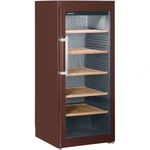 Liebherr Vitrina vinuri WKt 4552, 435 L, 201 sticle, Clasa F, Control electronic, 165 cm, Maro