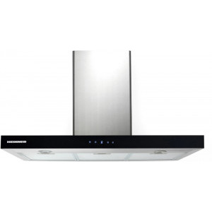 Hota Heinner decorativa DCH-6590TIX, Putere absorbtie 624 m3/h, 1 motor, Control touch, Timer, 90 cm, Inox/Negru