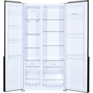 Heinner HSBS-H442NFGWHE++, 442 L, Full No Frost, Display, Clasa E, 177 cm, Sticla alba